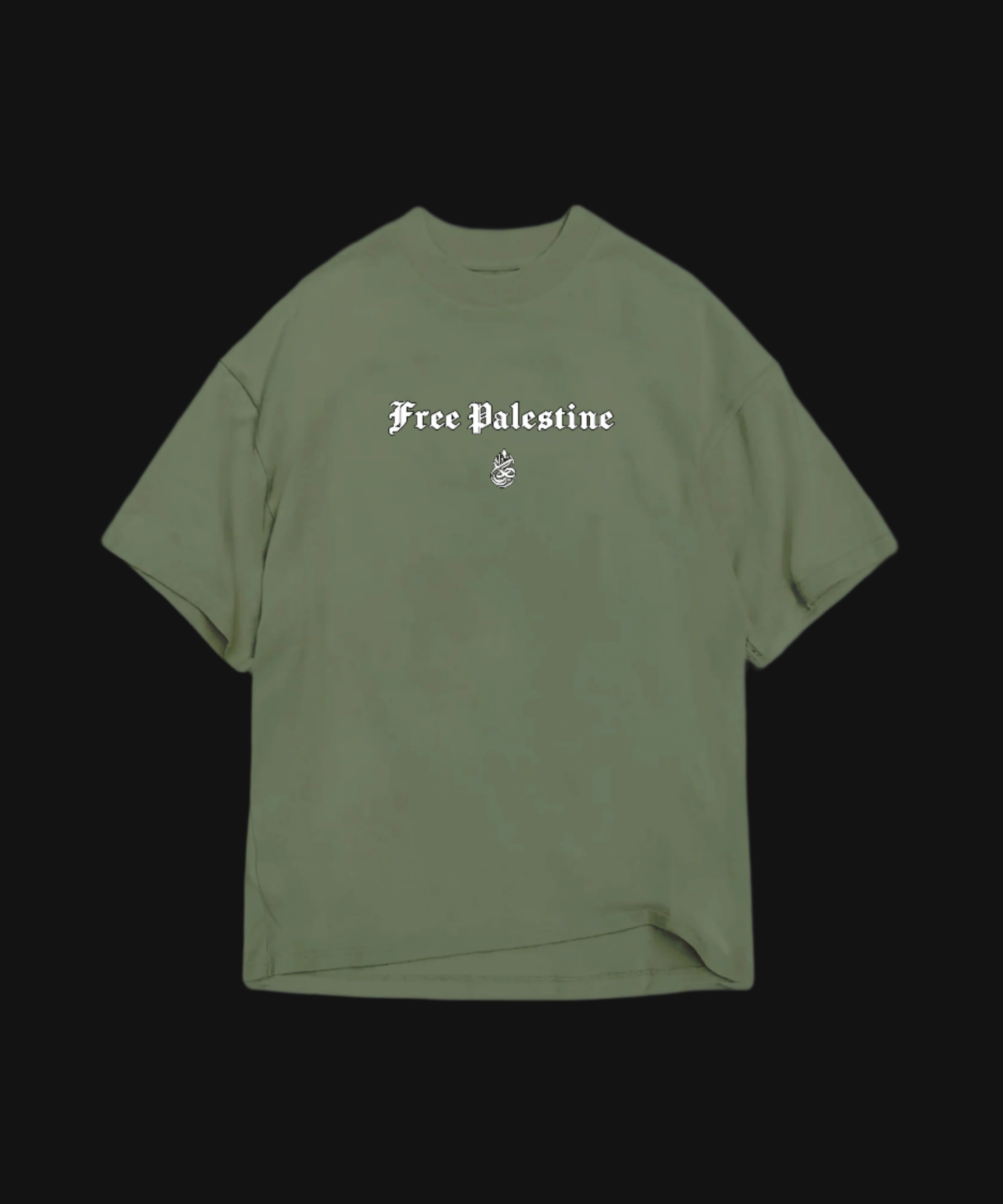FREE PALESTINE OLIVE GREEN TEE